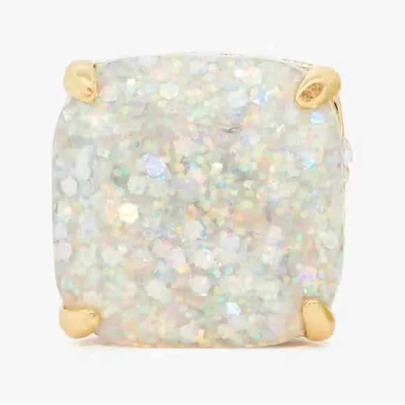 NWT Kate Spade Square Faux Opal Stud Earrings Goldtone & Dust Bag NWT - Picture 5 of 12
